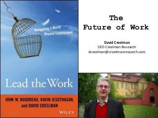 David Creelman
CEO Creelman Research
dcreelman@creelmanresearch.com
The
Future of Work
114:46:20
 