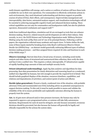 The Future Role of Artificial Intelligence - Military Opportunities and ...