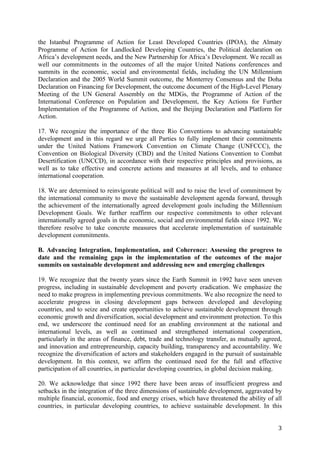 the Istanbul Programme of Action for Least Developed Countries (IPOA), the Almaty
Programme of Action for Landlocked Devel...