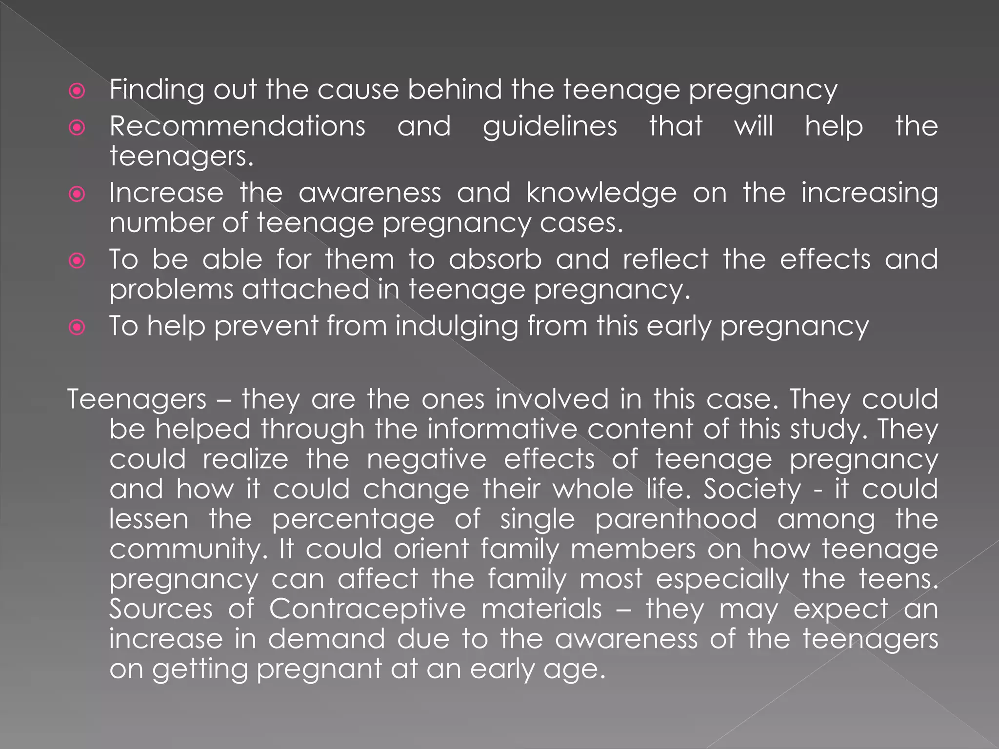 Causes of teenage pregnancy | PPTX