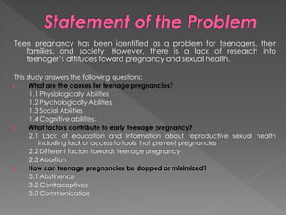 Causes of teenage pregnancy | PPTX