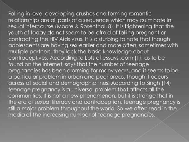 Problem of teenage pregnancy essay