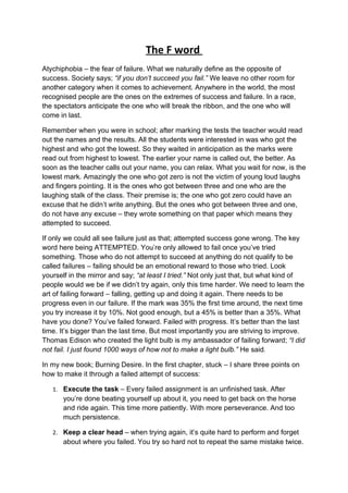 The F word | DOC | Education