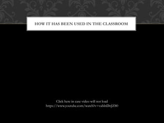 HOW IT HAS BEEN USED IN THE CLASSROOM
Click on the link to see a short video about how a gallery
walk can be used in the classroom to inspire student
collaboration.
https://www.youtube.com/watch?v=vablnDnJZ80
 