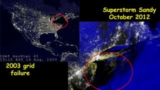 2003 grid
failure
Superstorm Sandy
October 2012
 
