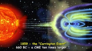 1859 - the "Carrington Event"
660 BC - a CME ten times larger...
 
