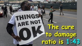 The cure
to damage
ratio is 1:43
 