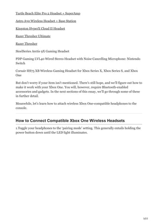 connect bluetooth headphones to xbox one