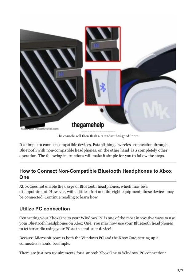 connect bluetooth headphones to xbox one