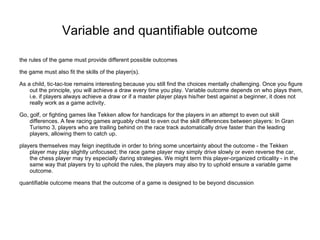 Cvariable Table Game Design Thegameplayerworld jesperjuul | PPT