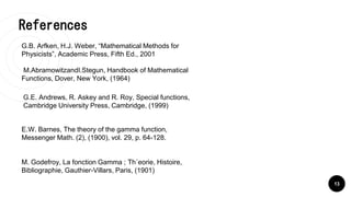 The gamma function | PPTX