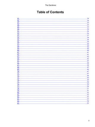 Table of Contents
45 ..........................................................................................................................................................34
46 ..........................................................................................................................................................34
47 ..........................................................................................................................................................35
48 ..........................................................................................................................................................35
49 ..........................................................................................................................................................35
50 ..........................................................................................................................................................36
51 ..........................................................................................................................................................36
52 ..........................................................................................................................................................36
53 ..........................................................................................................................................................37
54 ..........................................................................................................................................................38
55 ..........................................................................................................................................................38
56 ..........................................................................................................................................................39
57 ..........................................................................................................................................................40
58 ..........................................................................................................................................................40
59 ..........................................................................................................................................................40
60 ..........................................................................................................................................................40
61 ..........................................................................................................................................................41
62 ..........................................................................................................................................................41
63 ..........................................................................................................................................................42
64 ..........................................................................................................................................................42
65 ..........................................................................................................................................................43
66 ..........................................................................................................................................................44
67 ..........................................................................................................................................................44
68 ..........................................................................................................................................................45
69 ..........................................................................................................................................................46
70 ..........................................................................................................................................................47
71 ..........................................................................................................................................................47
72 ..........................................................................................................................................................48
73 ..........................................................................................................................................................49
74 ..........................................................................................................................................................49
75 ..........................................................................................................................................................50
76 ..........................................................................................................................................................50
77 ..........................................................................................................................................................50
78 ..........................................................................................................................................................51
79 ..........................................................................................................................................................51
80 ..........................................................................................................................................................52
81 ..........................................................................................................................................................52
82 ..........................................................................................................................................................53
83 ..........................................................................................................................................................53
84 ..........................................................................................................................................................54
85 ..........................................................................................................................................................55
The Gardener
ii
 