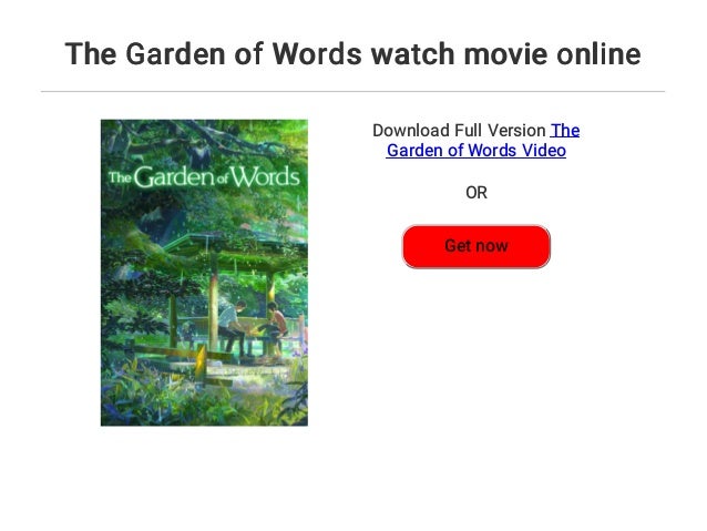 The Garden Of Words Watch Movie Online