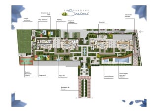 Ginastica ao ar
                             livre                                                                   Entrada de
                                                                                                     Veiculos
Campo
Recreativo     Play Aventura         Pet Play
                                                      Vagas de
                                                      Visitantes   Gourmet




  Quadra
  Recreativa                                                                                Piscina adulto
  coberta      Playground               Praça Zen                                           com raia /
                                                                         Piscina Infantil   solarium




                                            Boulevard de
                                            Acesso
 