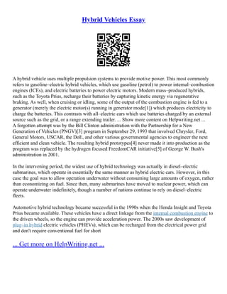 Gas online electric hybrid