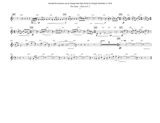 mp mf f f ff
207 211 215208 209 210 212 213 214 216 217
ff p mf ff
219 223 227218 220 221 222 224 225 226 228 229
fff
accel. q = 180
239
230 231 232 233 234 235 236 240 241
237
242 243 244 245 246 247 248 249 250 251
24 34 24 44
44 54 34
44
&b ∑
> . > . . > . > . . > . > . .
> . >
>
> >
.
. >
.
>
.
> .
>
.
&b
>
.
> . >
> > > > > > > . .
> > > >
> > >
>
>
&b
> >
> > >
∑
2 > >
&b
> > > > >
>3
> >
>3
> >
>3
> > >
3
Œ Œ Œ Œ
œ œœœ œ œ œ œ œ œ œ œ œ œ œ œ œ œ œ œ œ œ œ œ# œn œ œ ˙ ˙! œ œ
J
‰ œ! œn
J
œ œ œ œ œ ‰ œ
J
œ œ ‰ œ
J
œ œ œ œ ‰ œ
J
œ œ
‰ œ
J
œ œ œ œ œ
œ
˙ œ
J ‰ œ œ œn œ ˙ œ
J ‰ œ œ œ œ ˙ œ
J ‰ œ œ œn œ ˙ œ
J ‰ œ œ œn œ œ! œ! ˙! ˙! ˙! œb œb œ
J ‰ œ œb œ œ œ œ œb œb œ
J ‰
œ œ ˙ œb œ œ
J ‰ œb œ œ
J
‰ œb
œ œb ˙! œ
J
‰ Œ Œ ˙n ˙ w w
œ
J ‰ Œ Ó œ œ œ ˙ w ˙ œ
J ‰ Œ œ œ œ ˙ ˙! œ
J ‰ œ œ œ œ œ œ œ œ œ ˙ w œ
J ‰ Œ Ó
The Gates - Horn in F 2
3
Licensed for exclusive use by Oswego East High School (IL) through December 31, 2016
 