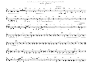 fff pp mf pp p
q = 56126 134122 123 124 127 128 129 130 131 132 133 135 136 137
mp mp mf mp mp mf f ff
139 146138 140 141 142 143 144 145 147 148 149
fff
fp fp ff fff p p p mp
q = 176150 156151 152 153 154 155 157 158 159 160 161 162 163
mf ff f mf
167 171164 165 166 168 169 170 172 173
mp mp
175174 176 177 178 179 180 181 182
mf ff
183 191184 185 186 187 188 189 190 192
mp ff mf
195 199193 194 196 197 198 200 201 202
14 44 14 44
44 24 44 54
24 34 24
24 44 54
&
#
- > - > - > - >
2
> > > > > > > > >
∑ ∑
- - - - - - - -
Inner Sanctuary
&
#
- - - - - -
- - - - -
-
-
> >>>
> >
∑
> > > > > > > > > > > > > >
∑
>3
&
#
> > >
> > > >
> >
> >>
>>> >
> > - - - > > >
3
Enlightenment
&
#
> > > > > > > > > > > > > > > > > > > > > > > > > > > > > > > > > > >
&
#
> > > > > > > > > > > > > > > > > > > > > > > > > > > > > > > > >
&
# > > > > > > >
> > > > > > >
> > > > > > >
> > > > > > > > >
>
&
#
>
>
> > >
> > > >
> > > > > > > > > > > > > > > > > > > > >
œ œ œ œ œ œ œ œ ˙! œ ˙! œ ˙! œ ˙! œ œ
j‰ Œ Ó
w
Œ
œ ˙ œ œ ˙ ˙ ˙ œ
j‰
œ ˙
œ œ œ œ œ œ œ
Œ Ó Ó ‰
œ#
j
œ œ œ
Œ Ó Ó ‰
œ
j
œ œ œ
˙
œ
œ œœœœ
œ œ
j
œ œ œ œ
j
œ
j
œ œ œ œ
j
œ
j
œ œ œ œ
j
Œ œ œ œ
Œ œ œn œ œ
Œ œ œ œn
œœœœœ Œ ‰ œ
j
œ
œ w œ
j‰ Œ w w œ
j‰ Œ Ó w w w œ
j‰ Œ Ó œb ! œ
j
œ ˙
œb ! œ
j
œ ˙ œn ! œ
j
œ ˙ œn ! œ
j
œ ˙ œ! œ
j
œ œ œ œ! œ
j
œ ˙ œ! œ
j
œ œ œ œ! œ
j
œ ˙ œ! œ
j
œ œ œ œ! œ
j
œ œ œ œ! œ
j
œ œ œ
œ! œ
j
œ œ œ œ! œ
j
œ œ œ
j‰ œ! œ
j
œ œ œ œ! œ
j
œ œ œ
j‰ œ! œ
j
œ œ œ œ! œ
j
œ œ œ
j‰ œ! œ
j
œ œ œ œ! œ
j
œ œ œ
j‰ œ! œ
j
œ œ œ œ
œ! œ
J
œ œ œ
J
‰ œ! œ
J
œ œ œ
œ! œ
j
œ œ œ
j‰
œ! œ
j
œ œ œ
œ! œ
J
œ œ œ
J
‰ œ! œ
J
œ œ œ
œ! œ
j
œ œ œ
j‰
œ! œ
j
œ œ œ œ# œ
j‰ Œ œ
J ‰ Œ Œ
œ
j‰ Œ œ
J ‰ Œ œ œ œ œ# œ"n# ! œ
j
œ œ œ
j‰
œ! œ
J
œ œ œ
œ! œ
j
œ œ œ
j‰ œ! œ
j
œ œ œ œ! œ
j
œ ˙ œ! œ
j
œ œ œ œ! œ
j
œ ˙ œ! œ
j
œ œ œ
The Gates - Baritone Sax
2
Licensed for exclusive use by Oswego East High School (IL) through December 31, 2016
 