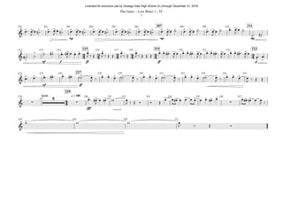 mp mp mp
207 211201 202 203 204 205 206 208 209 210
mf f ff ff p
215 219 223212 213 214 216 217 218 220 221 222
mf ff
227224 225 226 228 229 230 231 232 233 234 235
fff
accel. q = 180
239
236 240 241 242 243 244 245 246 247
237
248 249 250 251
24 34 24 44 54 34
44
&
> > > > > > > > > > > > > > > > > > > > > > > > > > > > > >
> >
&
>
> > > > > > > > > > > > > > > > > > > > > > > > > > >
> >
&
> > > > > > > > > > > > > > > > > > > > > > > > > >
& ∑
2
∑
> > > > > > > > > >
∑
> > >
&
>
œ! œ
J
œ ˙# œ! œ
J
œ ˙# œ! œ
J
œ ˙# œ! œ
J
œ ˙# œ! œ
J
œ ˙# œ! œ
J
œ ˙# œ! œ
J
œ ˙ œ! œ
J
œ ˙ œ! œ
J
œ ˙ œ! œ
J
œ ˙
˙! ˙#
˙# ! ˙ ˙! ˙# œ! œ#
J
œ œ œ œ
J ‰ Œ
œ
J ‰ Œ Œ
œ
J ‰ Œ
œ
J ‰ Œ Œ Œ
œ œ œ# ! œ
J
œ œ œ œ# ! œ
J
œ œ œ œ# ! œ
J
œ œ œ œ# ! œ
J
œ
œ! œ!
œ! œ! œ! œ# ! œ! œ# ! ˙b œ
J ‰ œ œ œ ˙b œ
J ‰ œ œ œ ˙b œ
J ‰ œ œ œ ˙b œ
J ‰ œ œ œ œ
J ‰ Œ Œ
œ! œ#
J
œ œn w œ
J ‰ Œ Ó Ó Œ
œ œ œ# œ œ œ œ œ œ œ# œ œ œ# œn œ œ
J ‰
w w w œ
J ‰ Œ Ó
The Gates - Low Brass 1 - TC
3
Licensed for exclusive use by Oswego East High School (IL) through December 31, 2016
 
