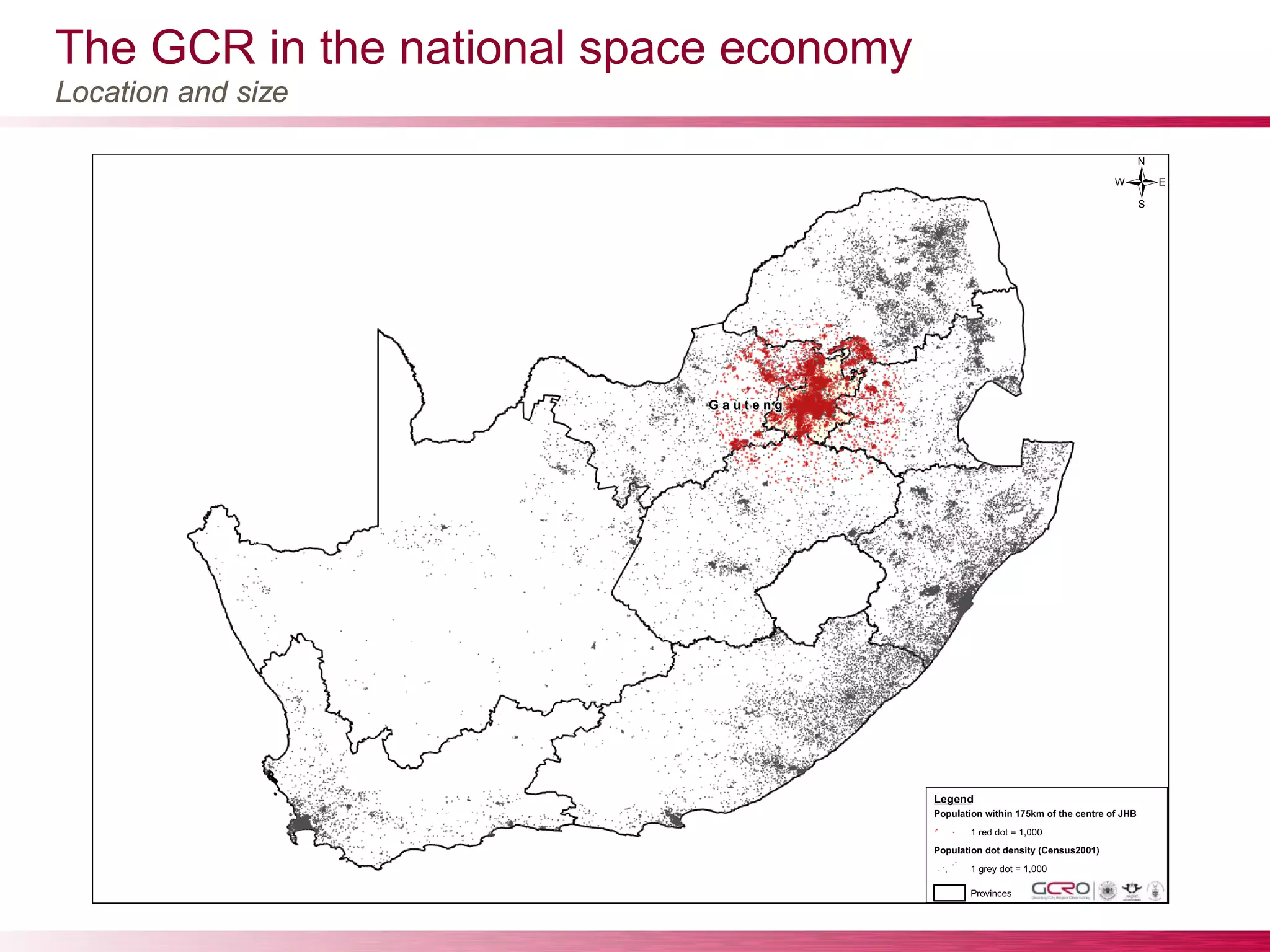 The GCR in the national space economy
Location and size
 