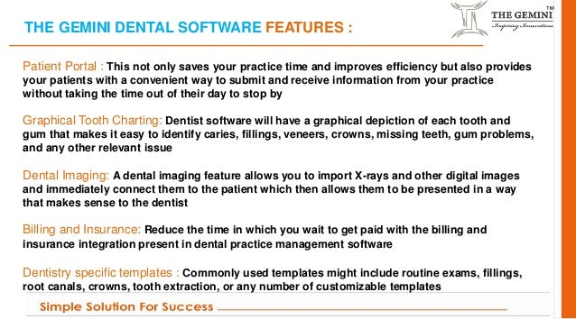 the gemini dental erp patient charting software