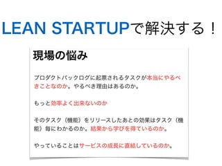 LEAN STARTUPで解決する！
 
