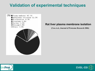 Validation of experimental techniques
(Cao et al., Journal of Proteome Research 2006)
Rat liver plasma membrane isolation
 