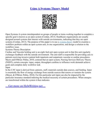 The General System Theory For Understanding Modern... | PDF