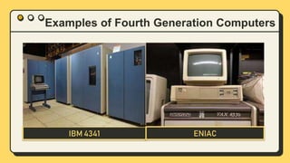 Examples of Fourth Generation Computers
IBM 4341 ENIAC
 