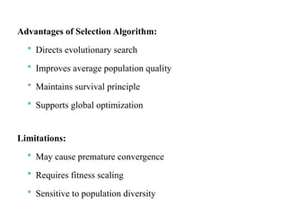 THE GENETIC ALGORITHMS -PROCEDURES OF GA’s - GENETIC REPRESENTATIONS ...