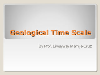 Geological Time ScaleGeological Time Scale
By Prof. Liwayway Memije-Cruz
 