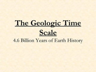 The Geologic Time
Scale
4.6 Billion Years of Earth History
 