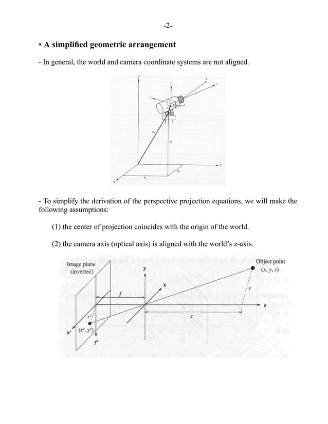 The geometry of perspective projection | PDF