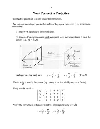 The geometry of perspective projection | PDF