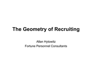 The Geometry of Recruiting Allan Hytowitz Fortune Personnel Consultants 