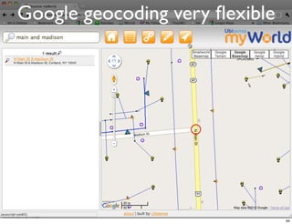 Google geocoding very ﬂexible




                                94
 