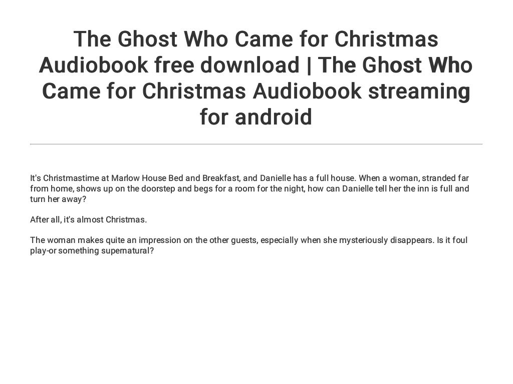 The Ghost Who Came for Christmas Audiobook free download | The Ghost