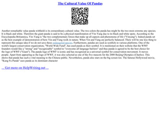 The Giant Panda And The Polar Bear | PPT
