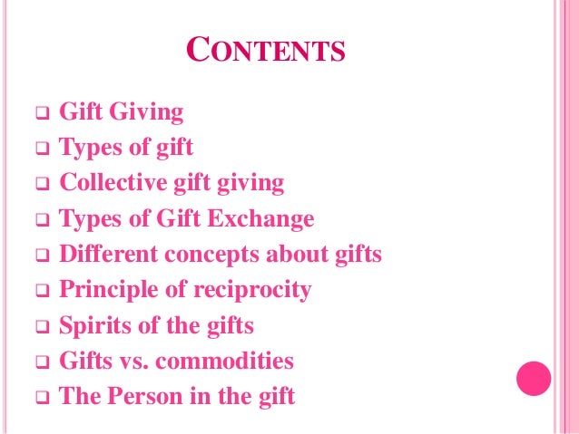 types of gifts