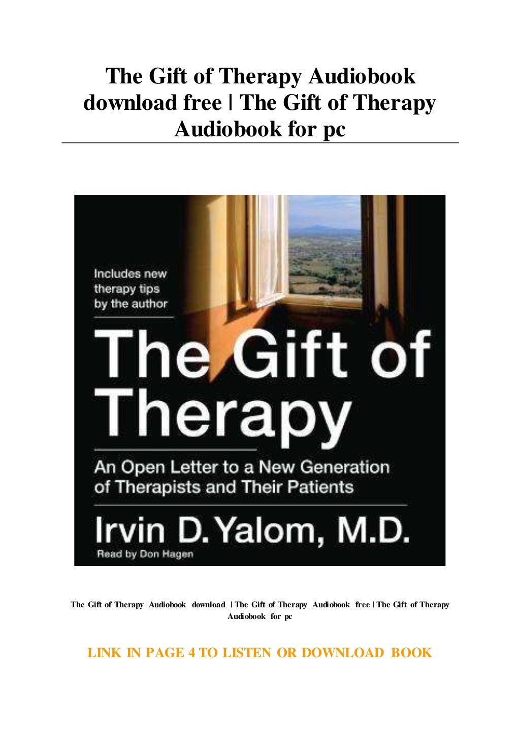 The Gift of Therapy Audiobook download free The Gift of