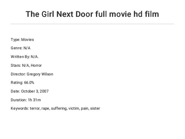The Girl Next Door Full Movie Hd Film
