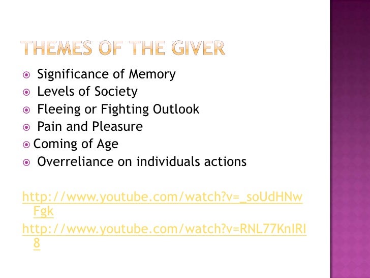 theme of the giver The setting the setting of “the giver is a world in which there exists no pain, no war, and very little emotion in this utopia, everything is as pleasant as possible. theme of the giver The setting the setting of “the giver is a world in which there exists no pain, no war, and very little emotion in this utopia, everything is as pleasant as possible.