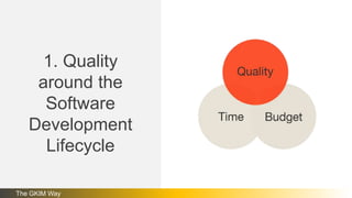 1. Quality
around the
Software
Development
Lifecycle
The GKIM Way
 