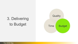 3. Delivering
to Budget
The GKIM Way
 