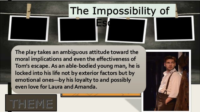 theme of escape in the glass menagerie essay Symbolism in the glass menagerie essays: represents several different themes many of the symbols used in the play signify the impossibility of true escape. theme of escape in the glass menagerie essay Symbolism in the glass menagerie essays: represents several different themes many of the symbols used in the play signify the impossibility of true escape.