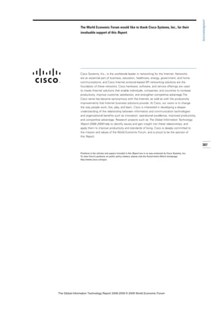 The global information technology report 2008 9