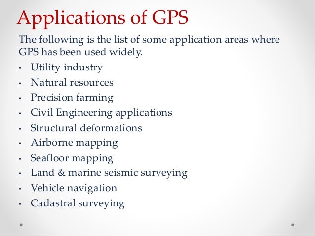 Application of gps in civil engineering