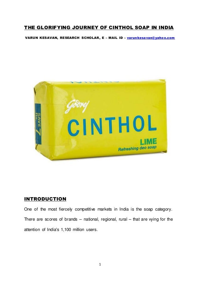 THE GLORIFYING JOURNEY OF CINTHOL SOAP IN INDIA