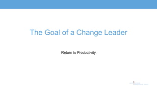 The Goal of a Change Leader
Return to Productivity
 