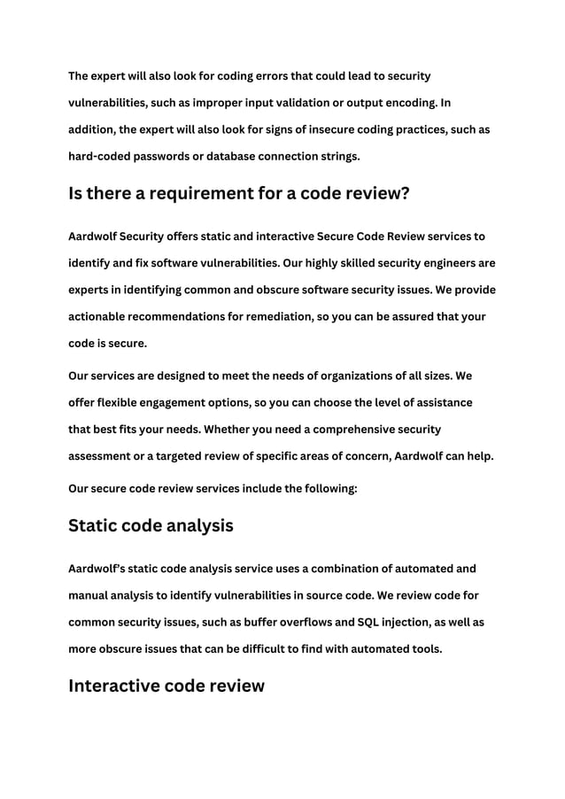 the-goal-of-a-code-review-security-aardwolf-security-docx