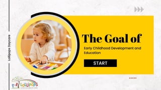 The Goal of
Lollipops
Daycare
Early Childhood Development and
Education
START
 